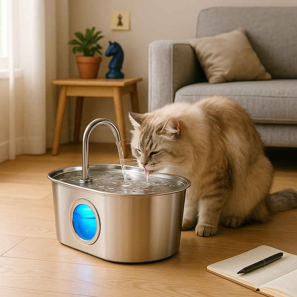 Fontaine à eau pour chat - Hydratation automatique, silencieuse et design moderne